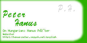 peter hanus business card